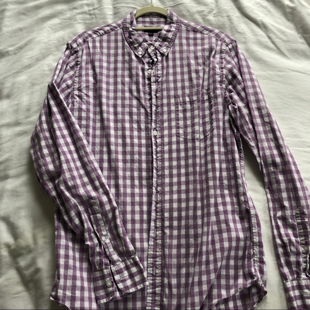 J. Crew Gingham Tall Button Down